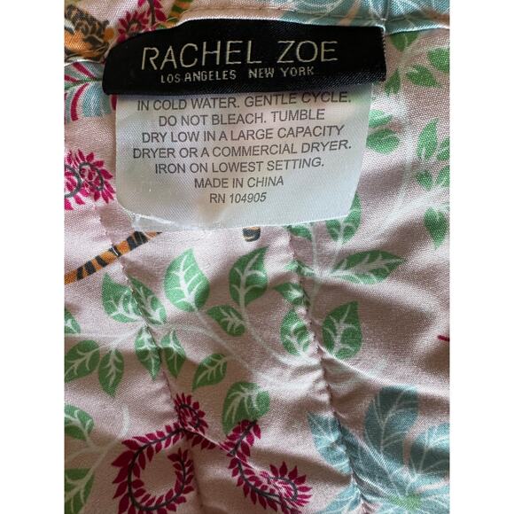 RACHEL ZOE Throw Blanket/Crib Quilt Colorful Pink Jungle/Tiger Print 50x60 - Picture 3 of 4